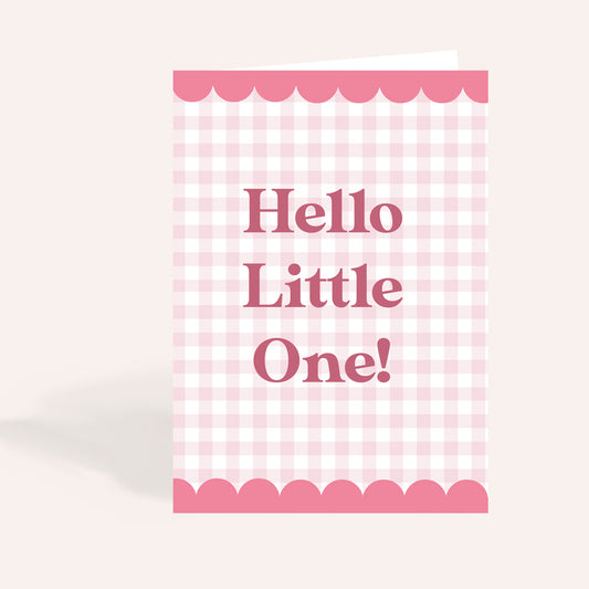 Pink Hello Little One Card