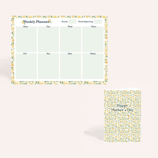 A4 Planner Ditsy Yellow Floral Mother's Day Bundle