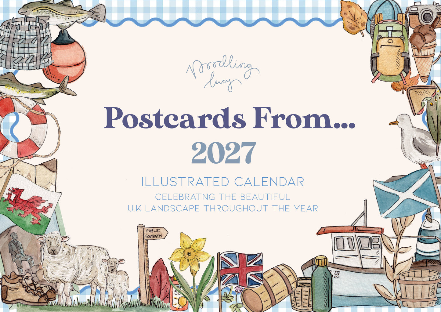 21st SEP NEXT PREORDER Postcards From...2027 Illustrated Calendar