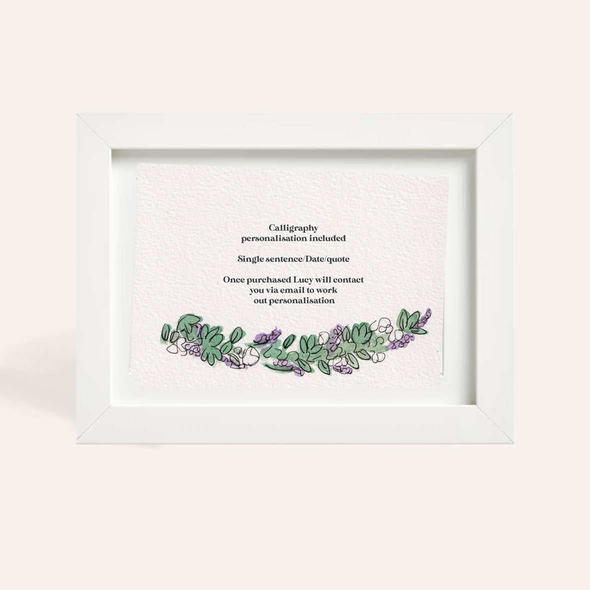 Purple Florals Personalised A6 Original Illustration