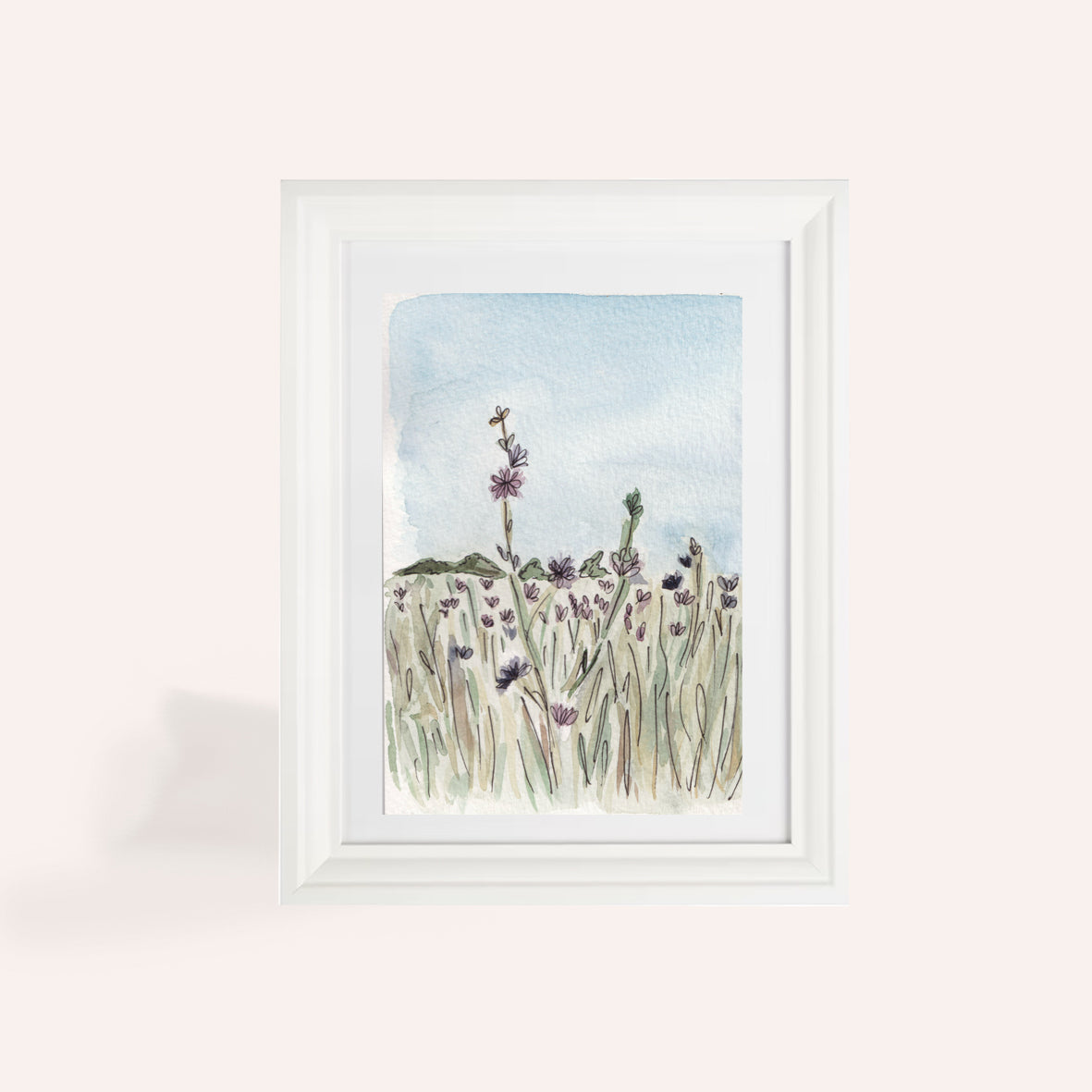 Purple Flowers A6 Original Illustration