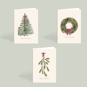 Red Bow Christmas Cards (9 Pack)