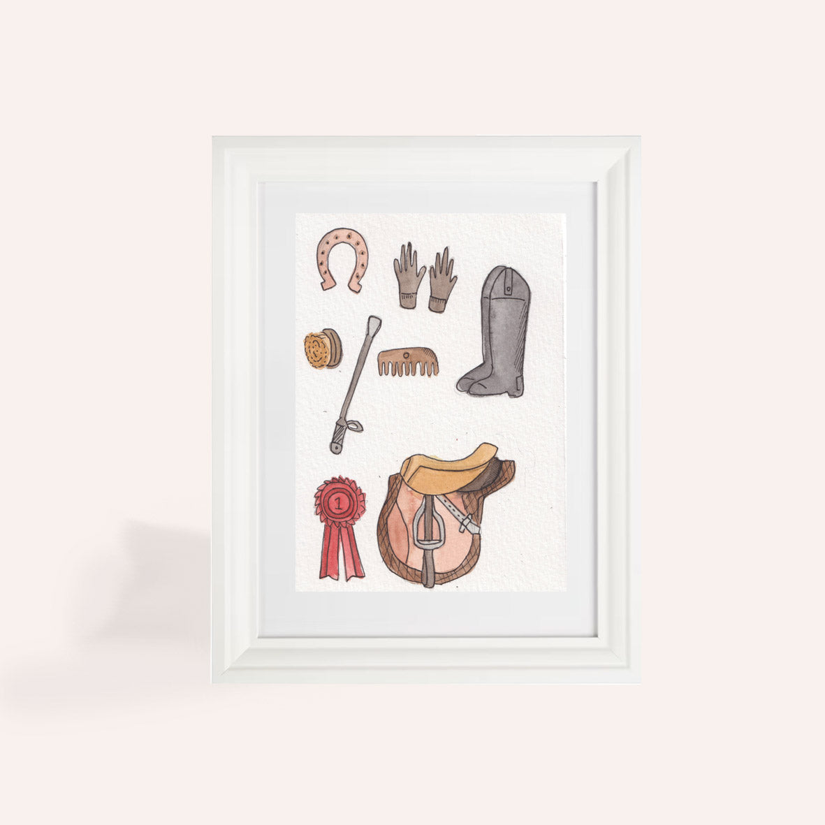 Horse Riding A6 Original Illustration