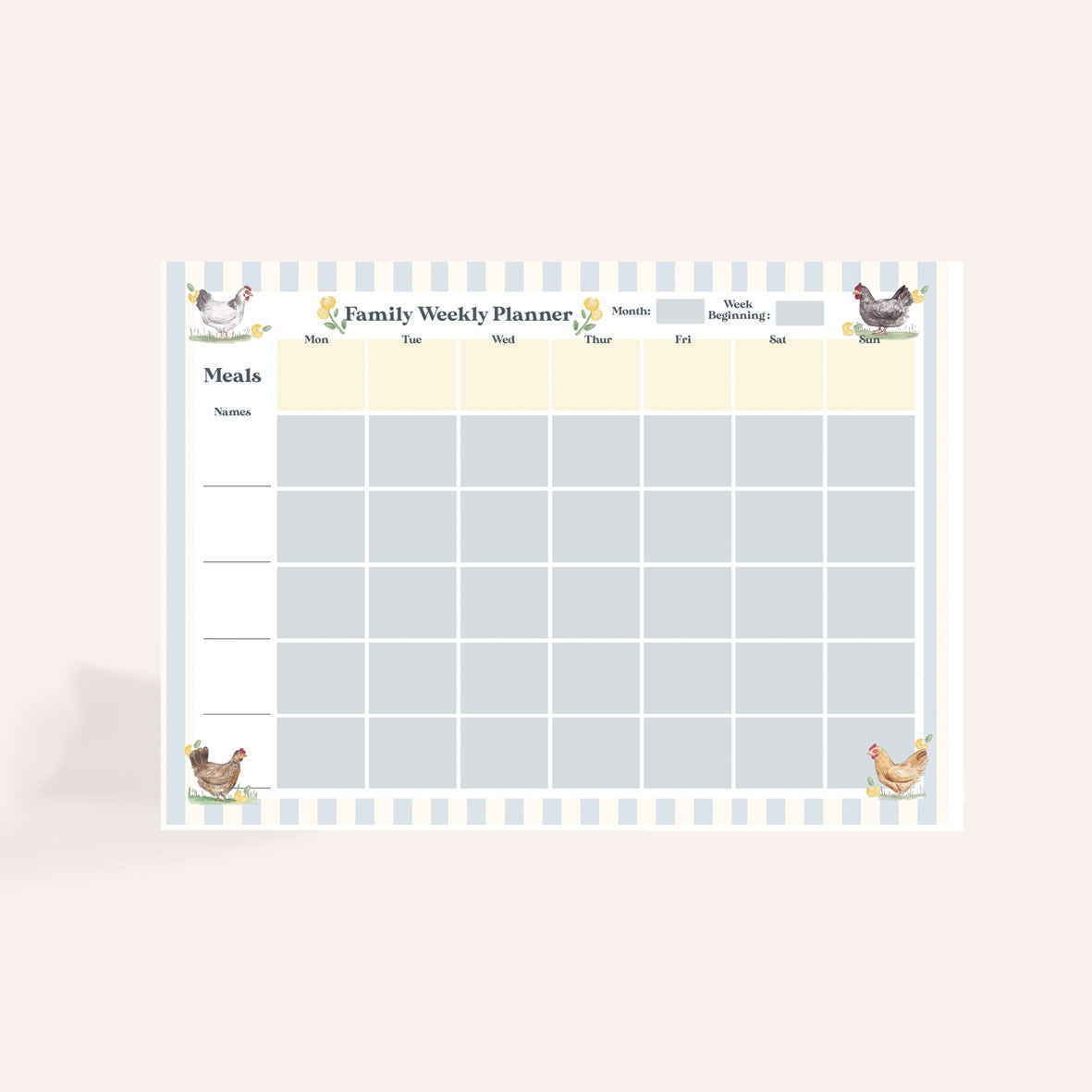 Spring Chicken Family A4 Planner