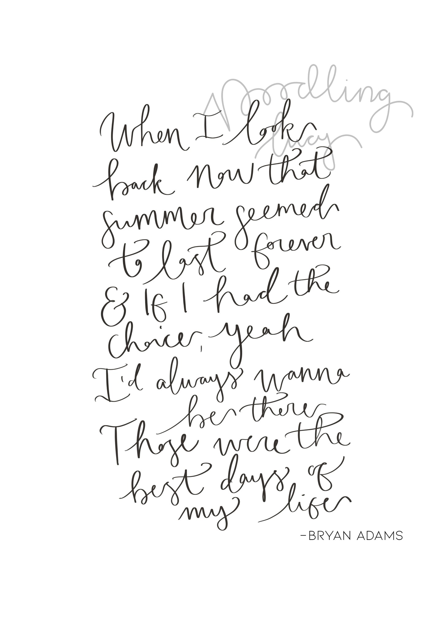 Bryan Adams, Summer of '69 A4 Print