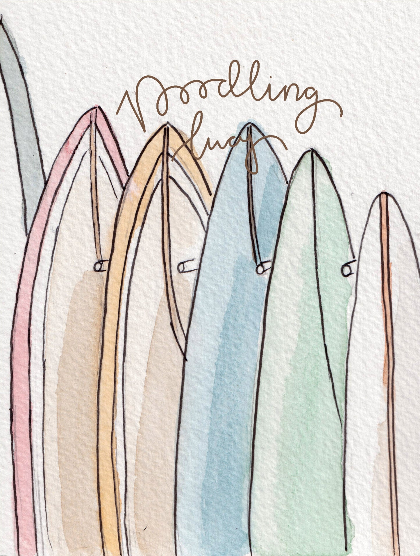 Surf boards A6 Original Illustration