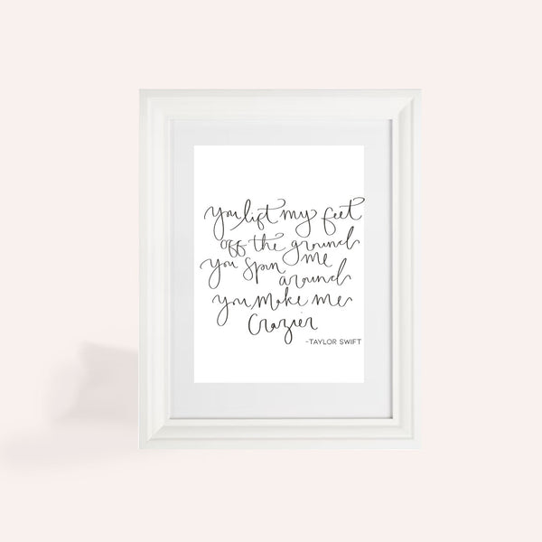 Taylor Swift Crazier A4 Print