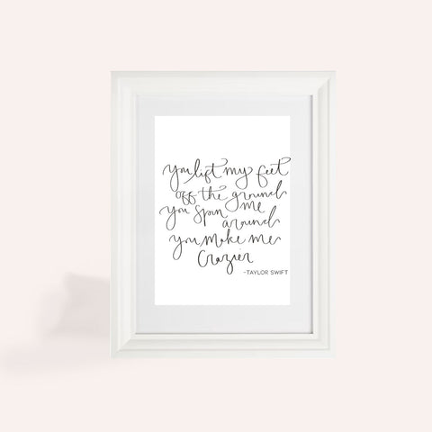 Taylor Swift Crazier A4 Print