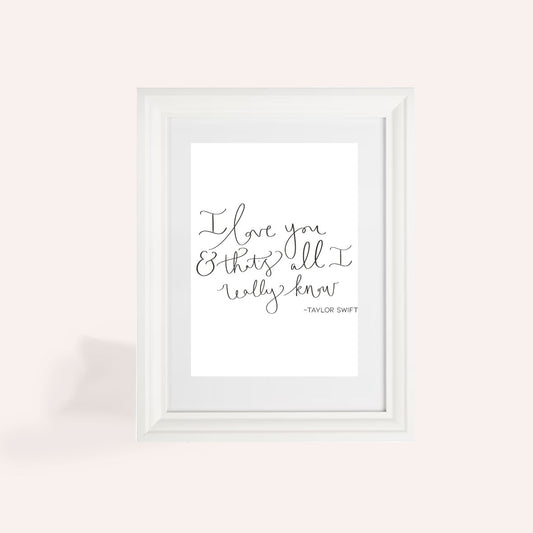 Taylor Love Story A4 Print
