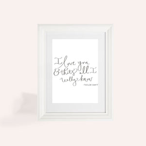 Taylor Love Story A4 Print