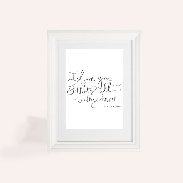 Taylor Love Story A4 Print