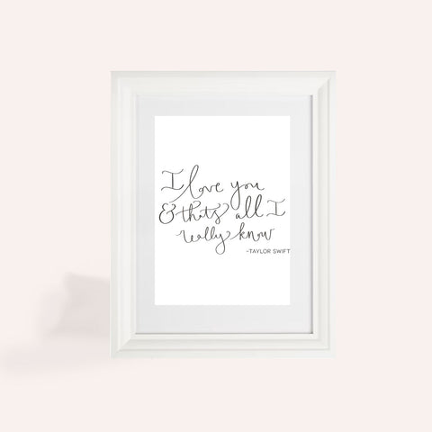 Taylor Love Story A4 Print