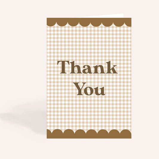 Gingham Thank You Card