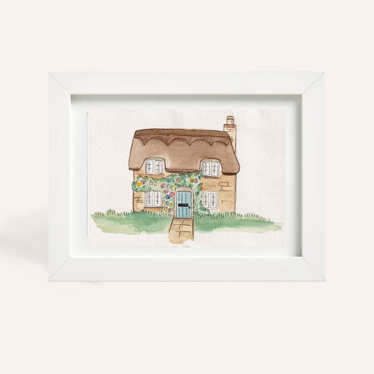 Blossom Cottage A5 Original Painting