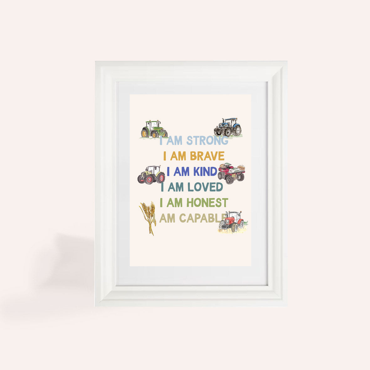 Tractor Affirmations A4 Art Print