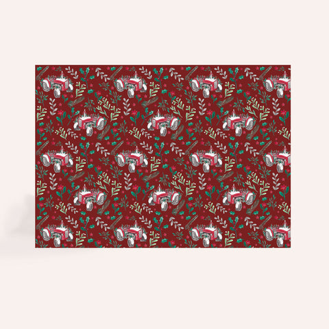 Vintage Tractor Luxury Christmas Wrapping Paper (Sheet)