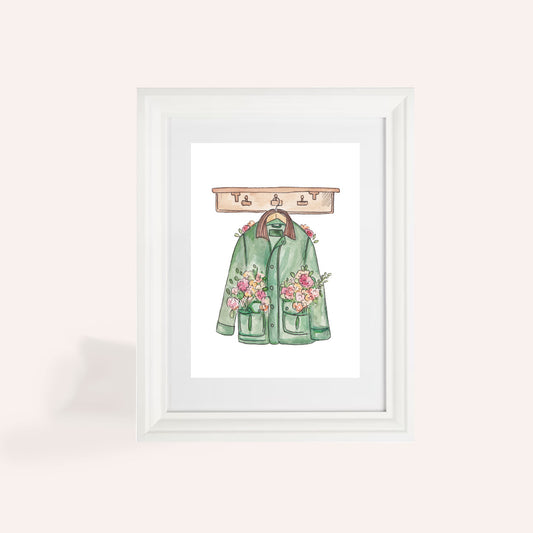 Charity Floral Wax Jacket A4 Print