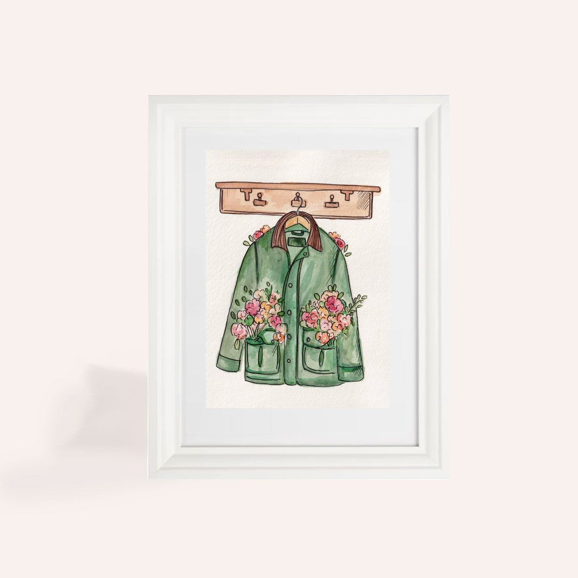 Floral Wax Jacket A5 Original Illustration