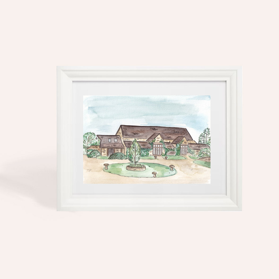 Bespoke A4 Watercolour Home/Wedding Venue Illustration