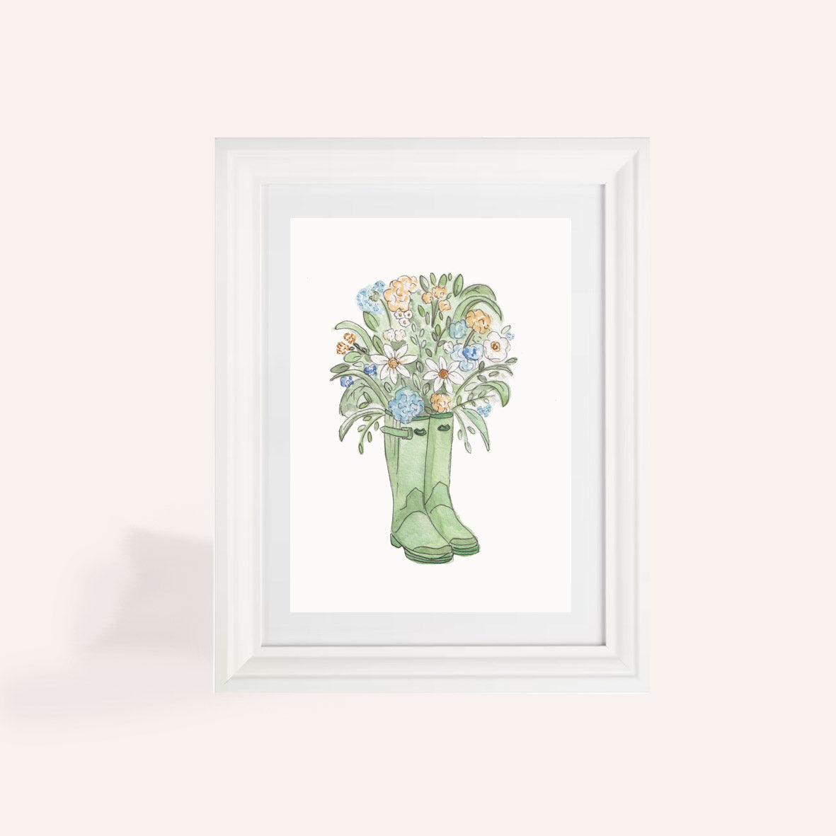 Floral Wellies A4 Print
