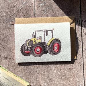 The Green And Red Tractor Card