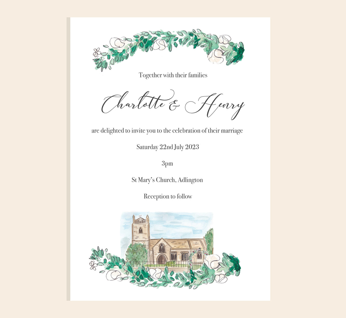 Signature Doodling Lucy Wedding Invitation