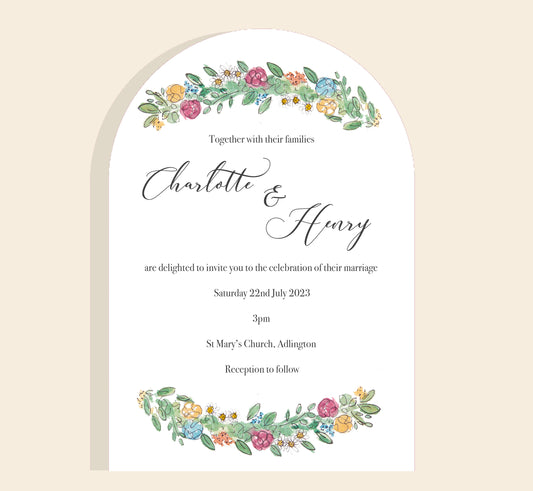 Curve Signature Doodling Lucy Wedding Invitation