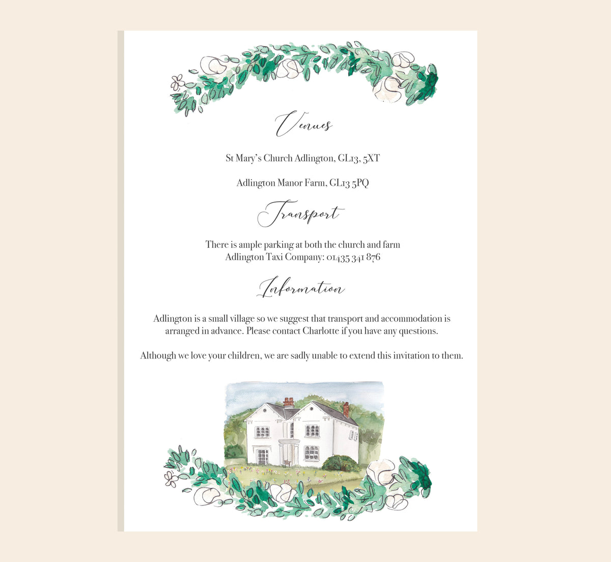 Signature Doodling Lucy Wedding Invitation
