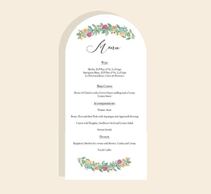 Curve Signature Doodling Lucy Wedding Menu