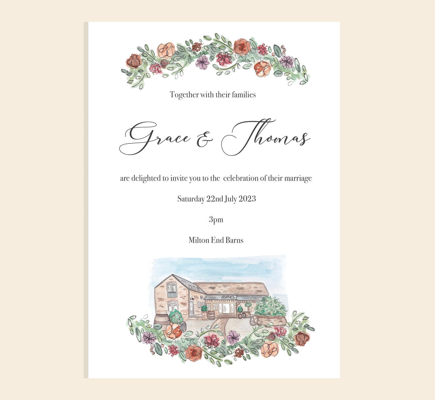 Milton End Signature Doodling Lucy Wedding Invitation