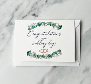 Delicate Florals Wedding Day Card
