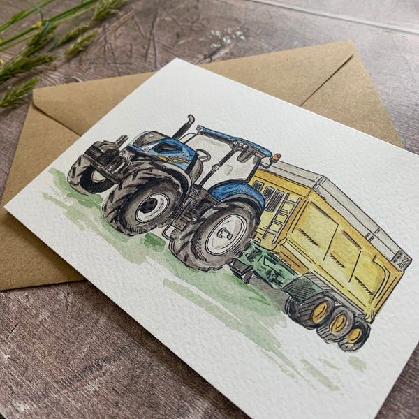The Blue Tractor Card