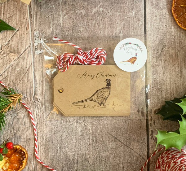 Mr Pheasant Christmas Gift Tags 10pck